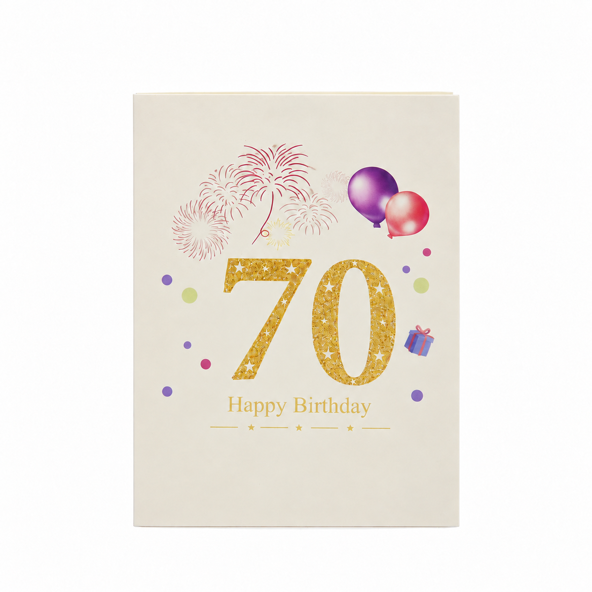 Golden 70th Birthday Pop-Up Card – 3D Greeting Card & Memorable Birthday Gift