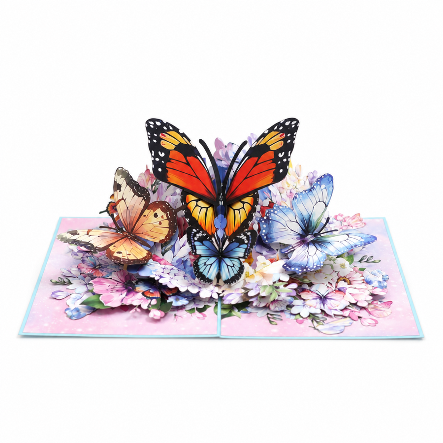 Butterfly Garden Pop-Up Card – 3D Greeting Card & Memorable Birthday/Mother's Day Gift