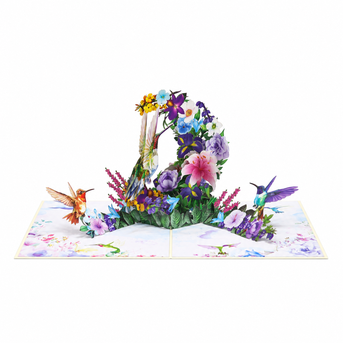 Hummingbird Floral Pop-Up Card – 3D Greeting Card & Memorable Birthday Gift