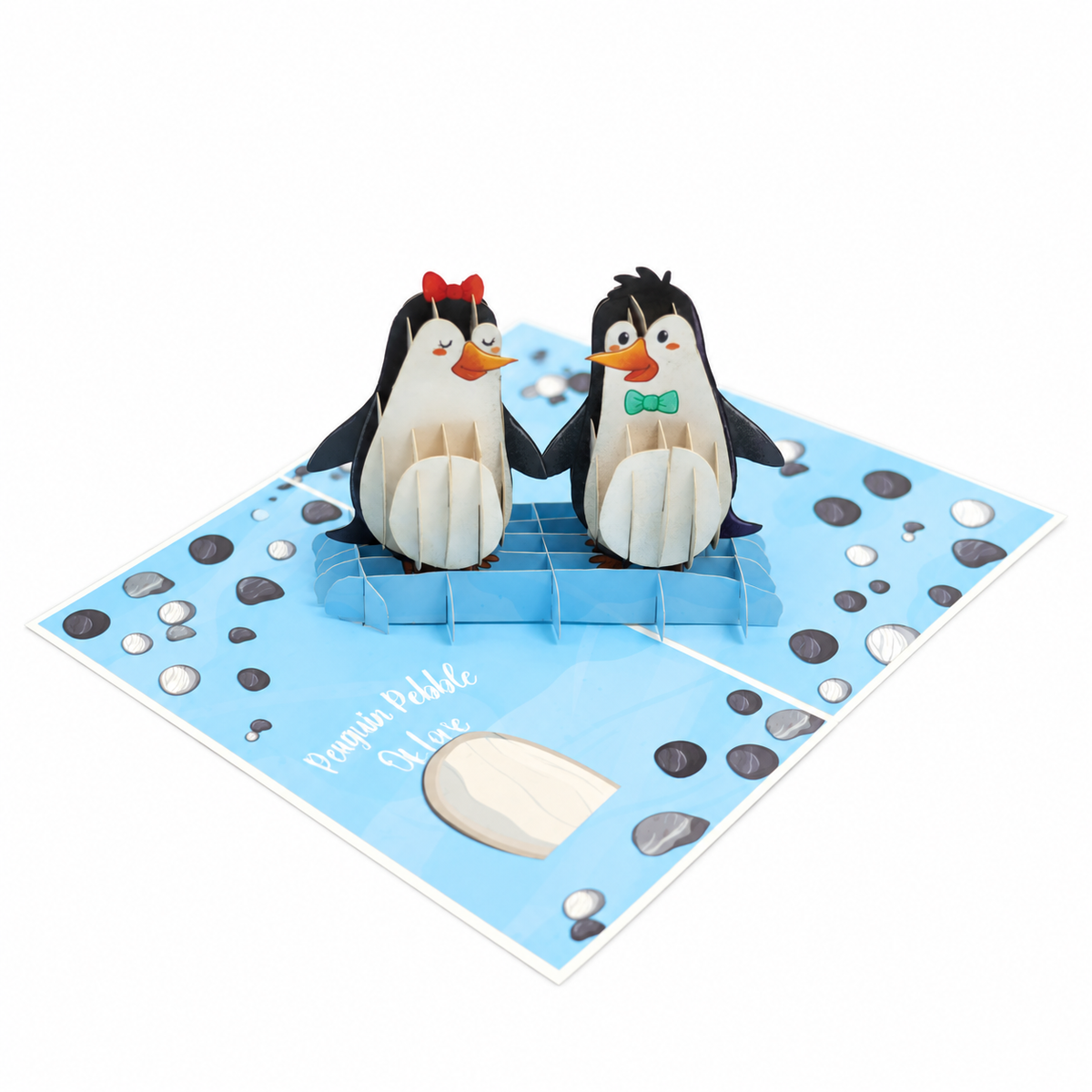 Penguin Pebble of Love Pop-Up Card – 3D Greeting Card & Fun Christmas Gift