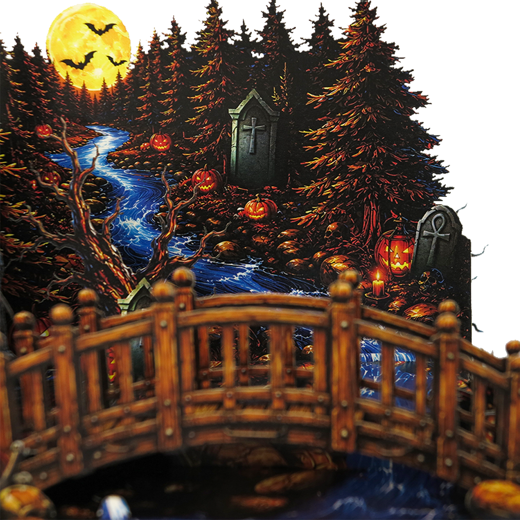 Haunted Castle Halloween Pop-Up Card – 3D Spooky Forest Greeting Card & Unique Halloween Gift