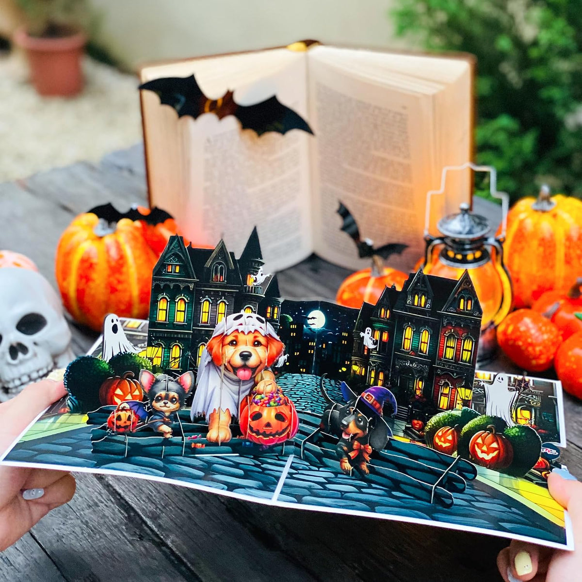 Halloween Dog Pop-Up Card – 3D Trick-or-Treat Greeting Card & Gift for Dog Lovers